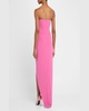 Strapless Corset Asymmetric Crepe Gown