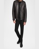 Men's Leather Jacket with Removable Faux Fur Lining