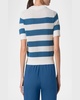 Striped Cool Wool Mesh Knit Short-Sleeve Sweater