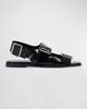Thekla Leather Dual Buckle Slingback Sandals