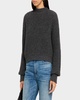 Ribbed Mock-Neck Fisherman Sweater