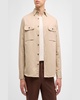 Men's Linen-Cotton Military Overshirt