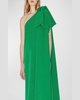 Sam Bow One-Shoulder Gown