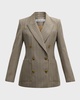 Chelsea Double-Breasted Plaid Blazer