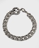 Men's Paisley Interlocking G Silver Bracelet