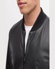 Men's Perforated Leather Bomber Jacket
