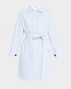 Long-Sleeve Belted Cotton Shirtdress