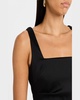 Square-Neck Stretch Mikado Midi Dress