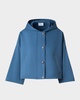 Bracelet-Sleeve Cotton Gabardine Hooded Car Coat