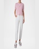 Mesh Short-Sleeve Merino Wool Cardigan