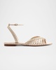 Agatha Braided Metallic Leather Flat Sandals