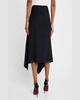Draped Navy Midi Skirt