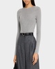 Chevron Ribbed Stretch Wool Sweater