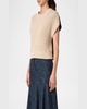 Mixed-Media Colorblock Short-Sleeve Sweater