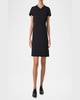 Asymmetric Seam Cap-Sleeve Cotton-Silk Dress