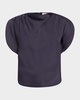 Nadia Satin Petal-Sleeve Top