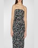 Lena Sequin Embroidered Strapless Gown