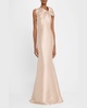 Twisted Shoulder Mikado Mermaid Gown