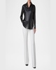 Nappa Leather Fitted Blouse