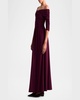 Char Off-Shoulder Ruched Long Dress