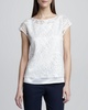 Rika Long-Sleeve Damask Mini Dress