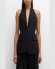 Alexa Single-Breasted Halter Vest