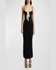 Salacia Plunging Wavy U-Ring Sleeveless Maxi Dress