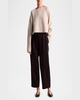 Trip Wool-Cashmere Rib Handkerchief Crop Sweater
