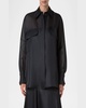 Oversized Button Down Silk Organza Blouse