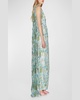 Charlene Sequin Embroidered Cape Gown