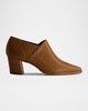 Woven Leather Ankle Booties
