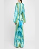 Carmen Coastal Deep V-Neck Side Slit Gown