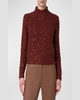 Mock-Neck Sequin Wool-Cashmere Sweater