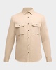 Men's Linen-Cotton Military Overshirt