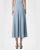 3D Carnation Raw Linen Midi Skirt