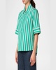 Deck Chair Stripe Zip-Front Poplin Blouse