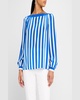Striped Silk Long-Sleeve Blouse