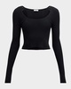 Hazel Ribbed Scoop-Neck Top