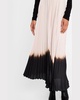 Tatum Pleated Contrast-Hem Midi Skirt