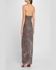 Beaded Side-Slit Halter Gown