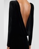 Velvet Gown with Open Cowl Back