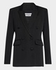 Double-Breasted Viscose Twill Blazer