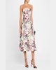 Strapless Floral Jacquard Midi Dress