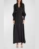 Celine French Linen Wrap Maxi Dress