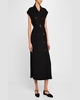 Double-Breasted Stretch Crepe Trench Dress