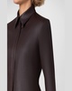 Nappa Leather Long-Sleeve Fitted Shirt