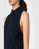Mock-Neck Chunky Cotton Cable-Knit Tank Top