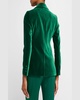 Macey Notch-Collar Fitted Velvet Blazer