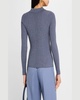 Ribbed Spread-Collar Sweater
