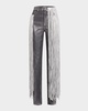Metallic Fringe Straight Leg Jeans